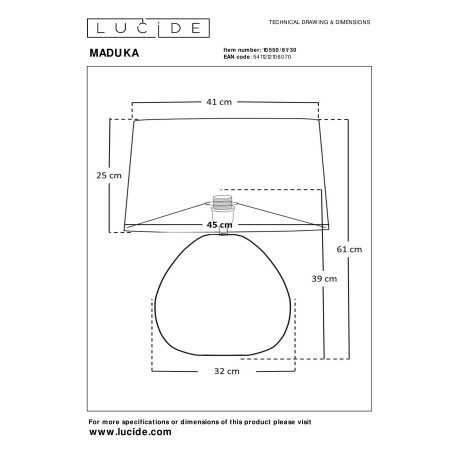 Схема с размерами Lucide 10550/81/30