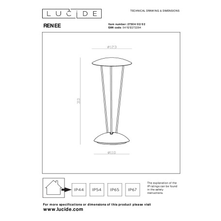 Схема с размерами Lucide 27504/02/02