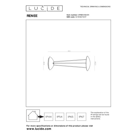 Схема с размерами Lucide 27504/02/31