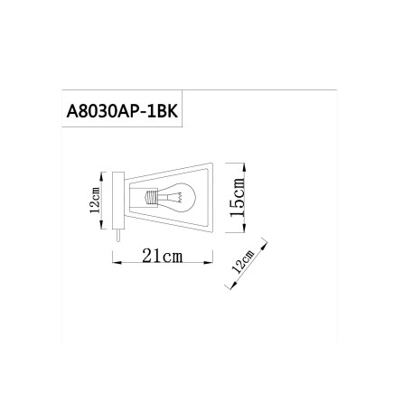 Схема с размерами Arte Lamp A8030AP-1BK