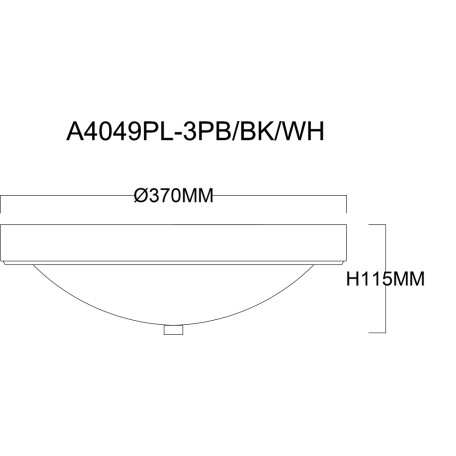 Схема с размерами Arte Lamp A4049PL-3WH