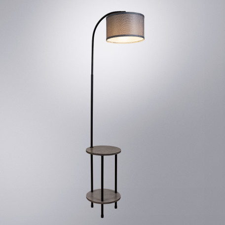 Торшер с полкой со столиком Arte Lamp Combo A4055PN-1BK, 1xE27x60W - миниатюра 2