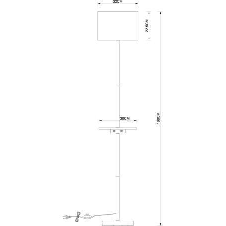 Схема с размерами Arte Lamp A4056PN-1WH