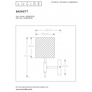 Схема с размерами Lucide 45259/01/30