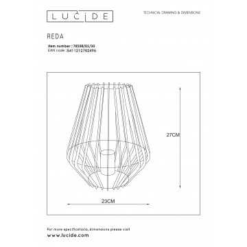 Схема с размерами Lucide 78595/01/30