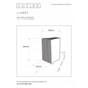 Схема с размерами Lucide 78596/01/30