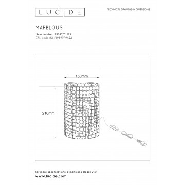 Схема с размерами Lucide 78597/01/33