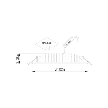 Схема с размерами Arte Lamp A7207PL-2WH