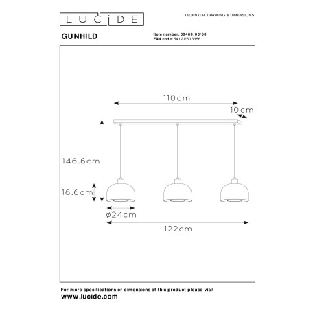 Схема с размерами Lucide 30460/03/60