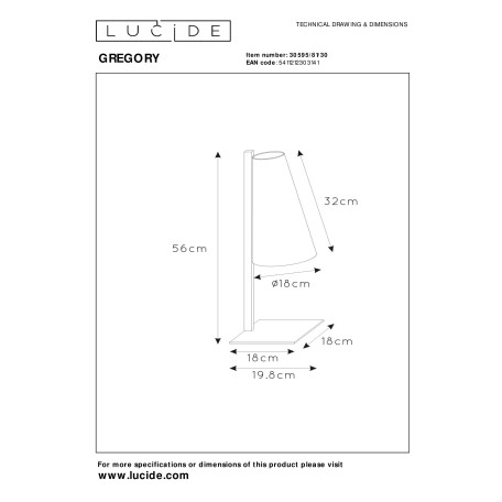 Схема с размерами Lucide 30595/81/30