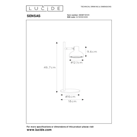 Схема с размерами Lucide 30597/01/31