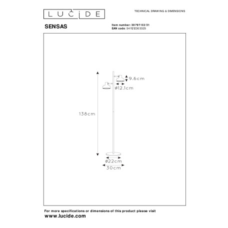 Схема с размерами Lucide 30797/02/31