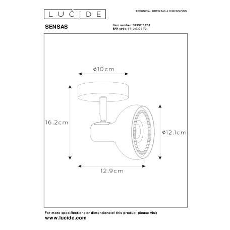 Схема с размерами Lucide 30997/01/31