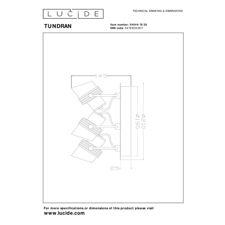 Схема с размерами Lucide 34944/13/30