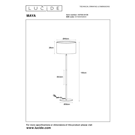 Схема с размерами Lucide 45709/81/38