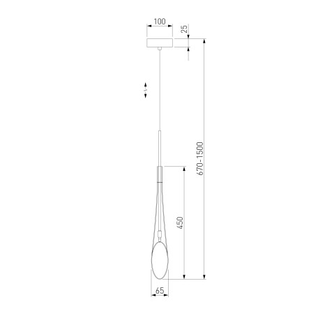 Схема с размерами Eurosvet 50224/1 янтарный