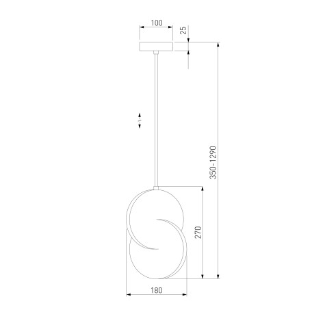 Схема с размерами Eurosvet 50225/1 LED черный