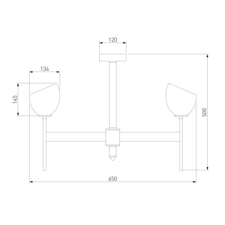 Схема с размерами Eurosvet 60130/6 хром Smart