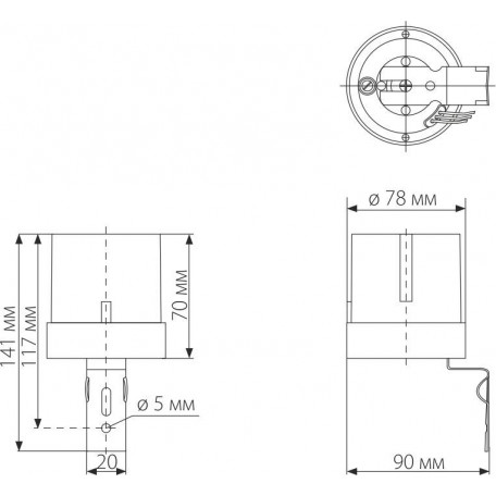 Схема с размерами Elektrostandard a030063