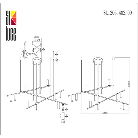 Схема с размерами ST Luce SL1206.402.09