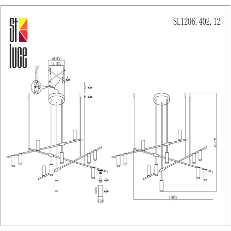 Схема с размерами ST Luce SL1206.402.12