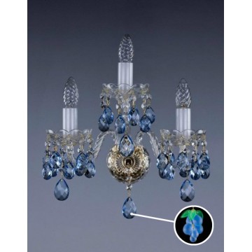 Бра Artglass INESSA VINO LIGHT BLUE, 3xE14x40W, золото с прозрачным, золото с белым, прозрачный с золотом, прозрачный с белым, синий с зеленым, стекло