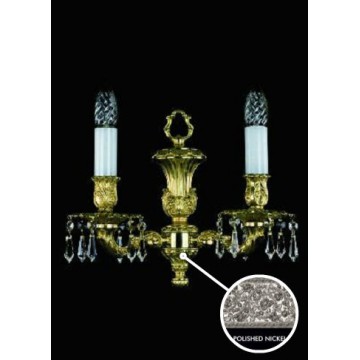 Бра Artglass ISLA II. NICKEL CE, 2xE14x40W, никель с белым, прозрачный, металл, хрусталь Artglass Crystal Exclusive