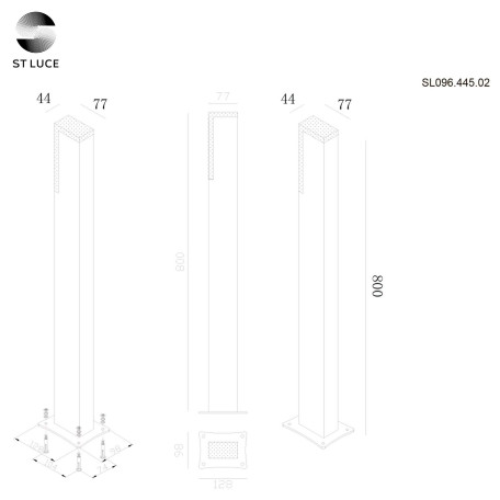 Схема с размерами ST Luce SL096.445.02
