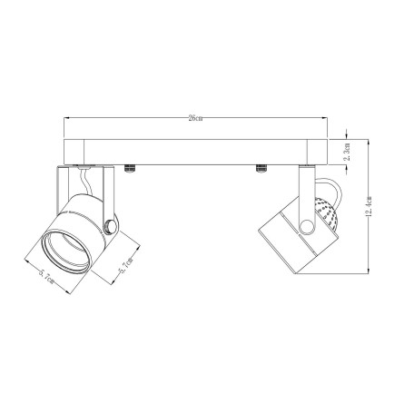 Схема с размерами Arte Lamp A1310PL-2WH