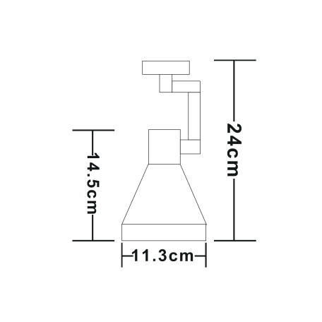 Схема с размерами Arte Lamp A5108PL-1WH