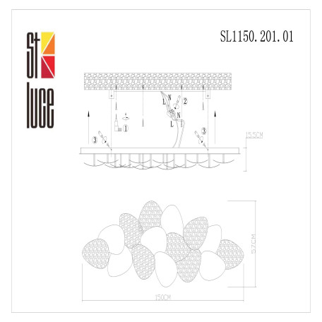 Схема с размерами ST Luce SL1150.201.01