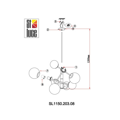 Схема с размерами ST Luce SL1150.203.08