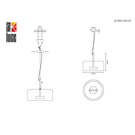 Схема с размерами ST Luce SL1053.243.01