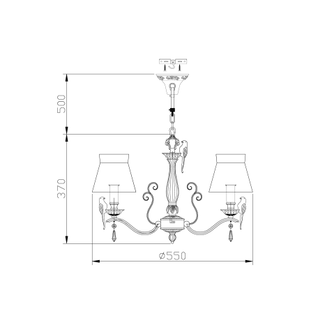 Схема с размерами Maytoni ARM013-03-W