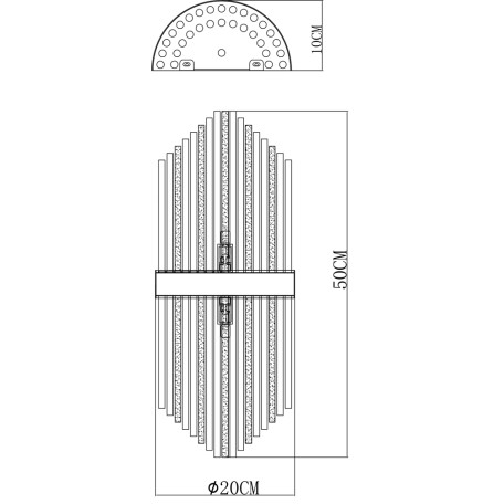 Схема с размерами Arte Lamp A1007AP-2GO