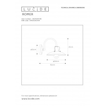 Схема с размерами Lucide 30276/01/38