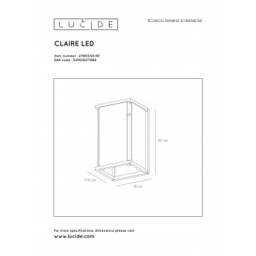 Схема с размерами Lucide 27883/01/30