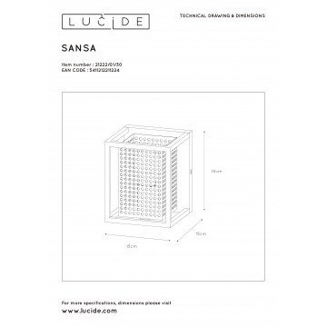 Схема с размерами Lucide 21222/01/30