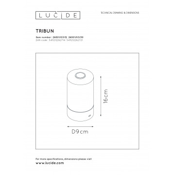 Схема с размерами Lucide 26501/03/12