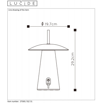 Схема с размерами Lucide 27500/02/31