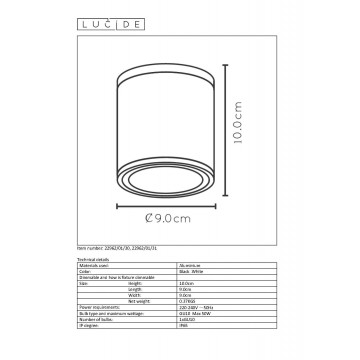 Схема с размерами Lucide 22962/01/30