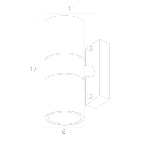 Схема с размерами Arte Lamp A3302AL-2GY