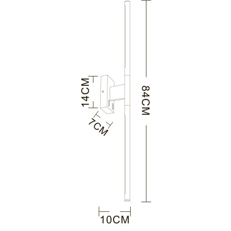 Схема с размерами Arte Lamp A2029AP-1GO