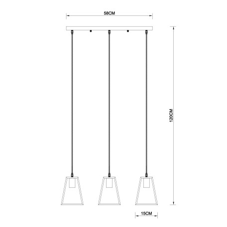 Схема с размерами Arte Lamp A8030SP-3BK