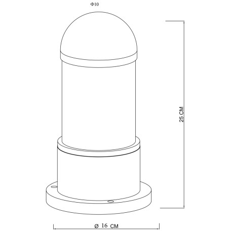 Схема с размерами Arte Lamp A5217FN-1BK