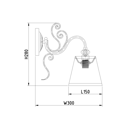 Схема с размерами Maytoni ARM420-01-R