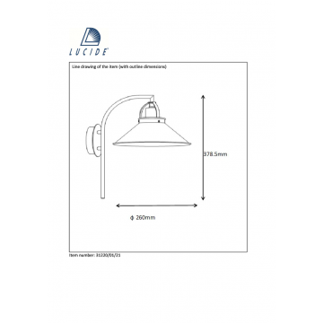Схема с размерами Lucide 31220/01/21