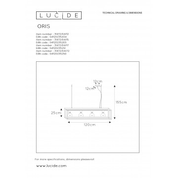 Схема с размерами Lucide 31472/04/12