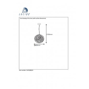 Подвесная люстра Lucide Galileo 31476/80/31, 15xG4x20W, белый, металл - миниатюра 2