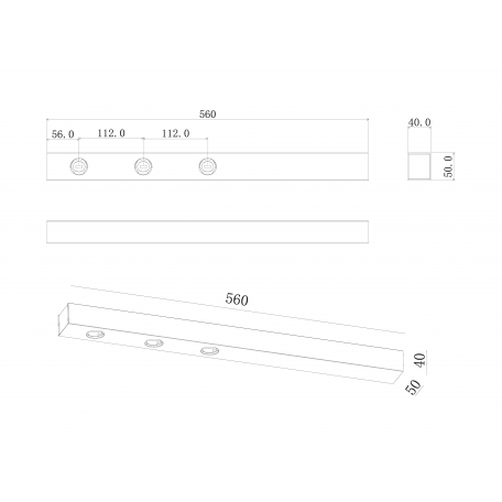 Схема с размерами Donolux DL18629/3Kit W Dim